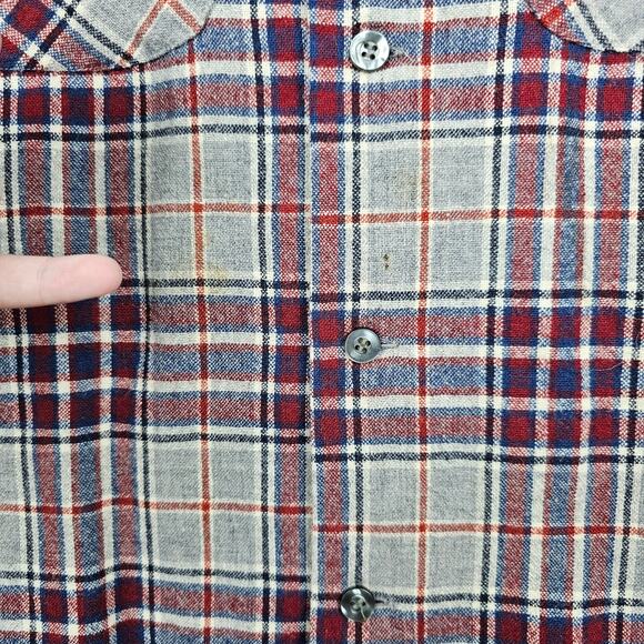 Vintage Pendleton Board Shirt Mens Medium USA Made Loop Collar Plaid Outdoors - Picture 4 of 7